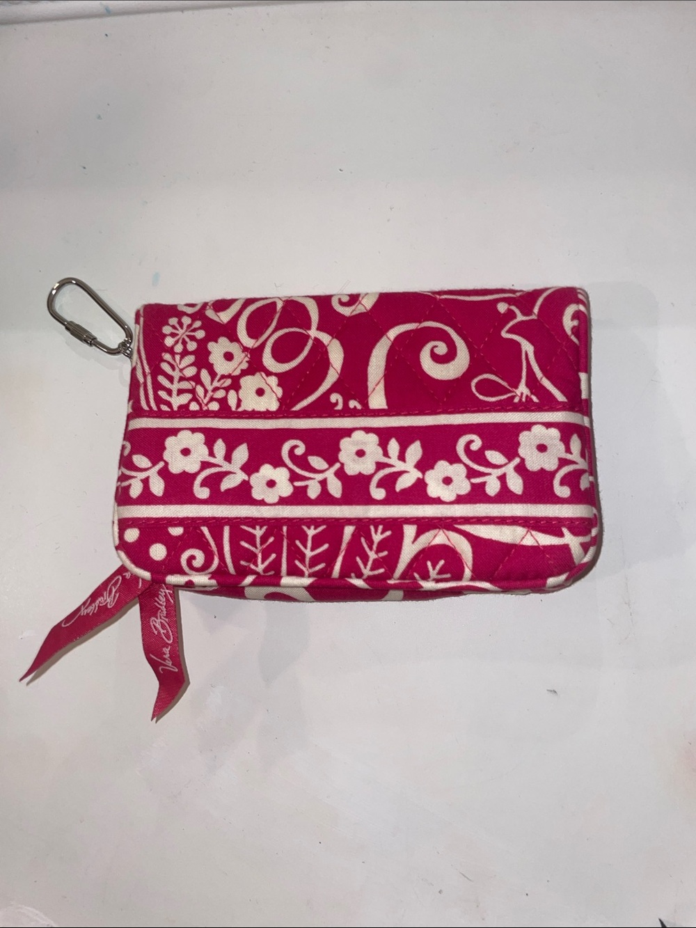 Vera Bradley Floral Quilted Pink Wristlet Pouch